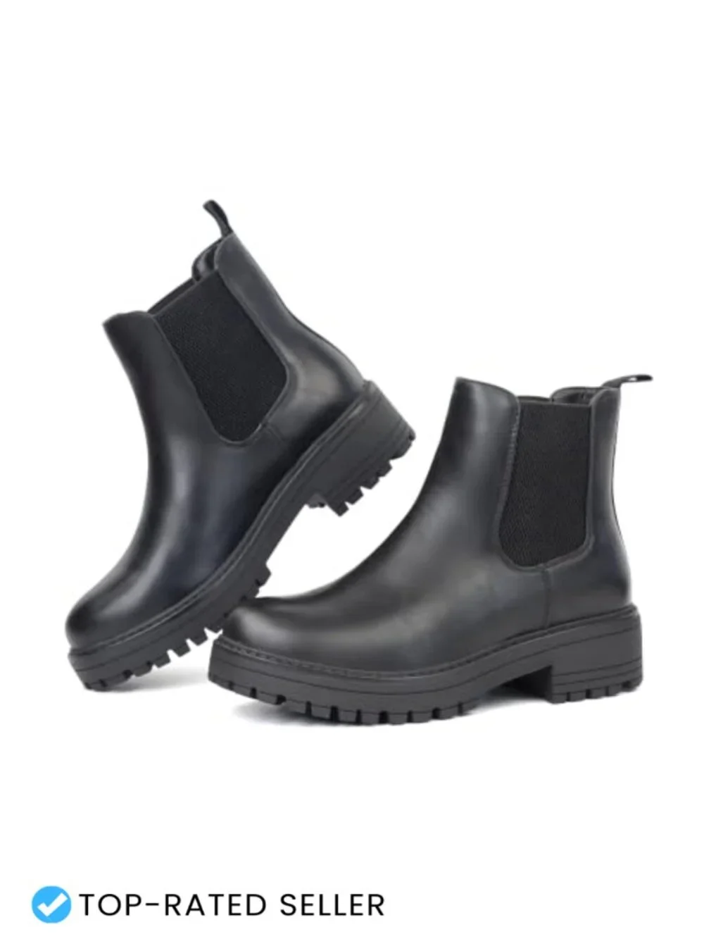 Women's Chelsea Ankle Boots Platform Chunky Heel Lug Sole Winter Slip-On
